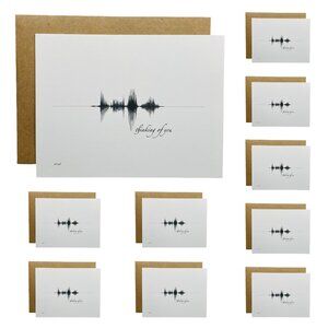 NEW Thinking Of You Soundwave Greeting Cards 4.25x5.5in 10 Pack With Envelopes